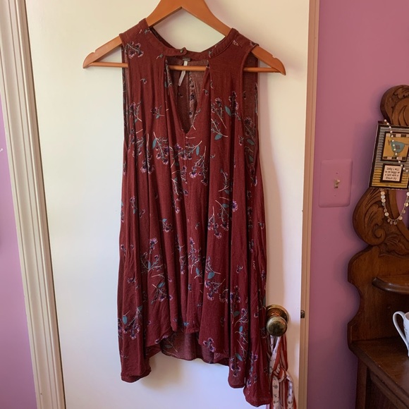Red floral Free People dress / top XS - Picture 4 of 10